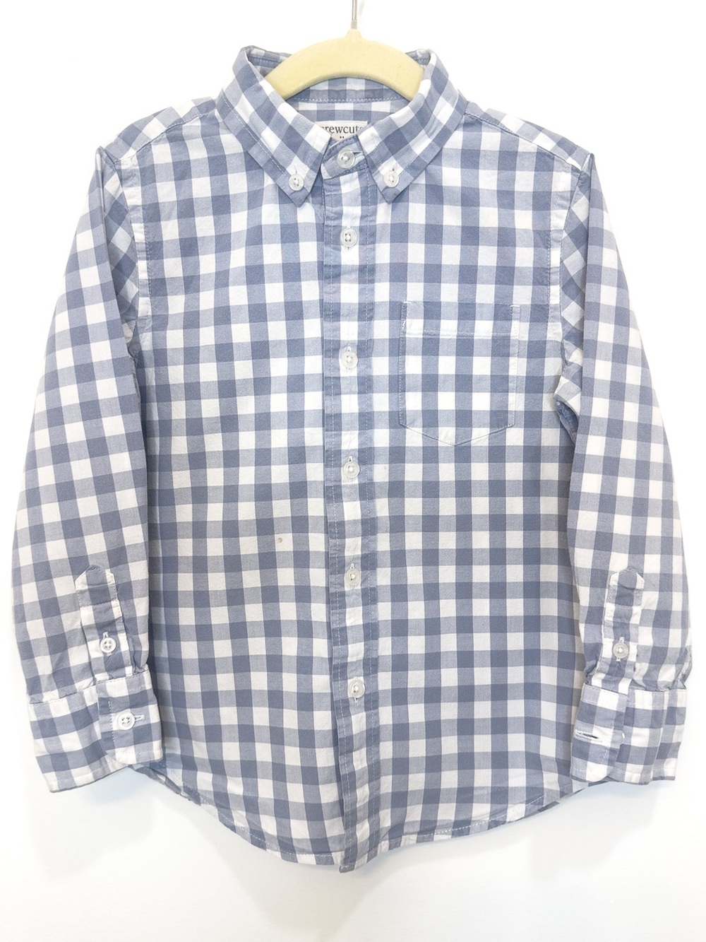 Crewcuts Boys' Blue & White Gingham Button-Down Shirt
